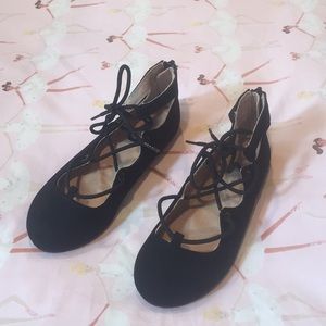 New black lace front dress shoes (suede-like)